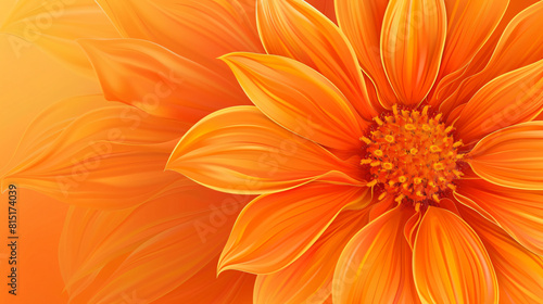 Sunny Orange Flower Vector Illustration