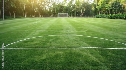 Soccer Grass Field with Chalk Lines