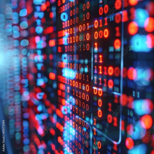Data code binary background, digital binary data on computer screen, matrix pattern, cyberspace, bigdata banner photo