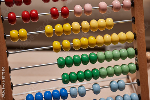 Abacus, traditional manual calculator device photo