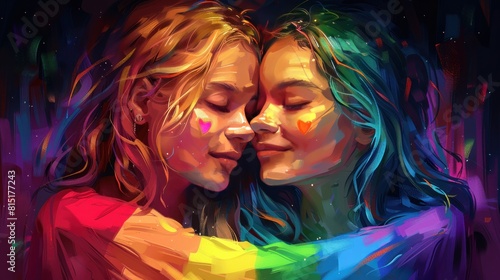 couple, lover, romantic, couple together, happy Pride Day, LGBT flag