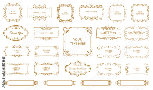 Decorative vintage frames and borders. Elegant vector decor, floral ornament..eps