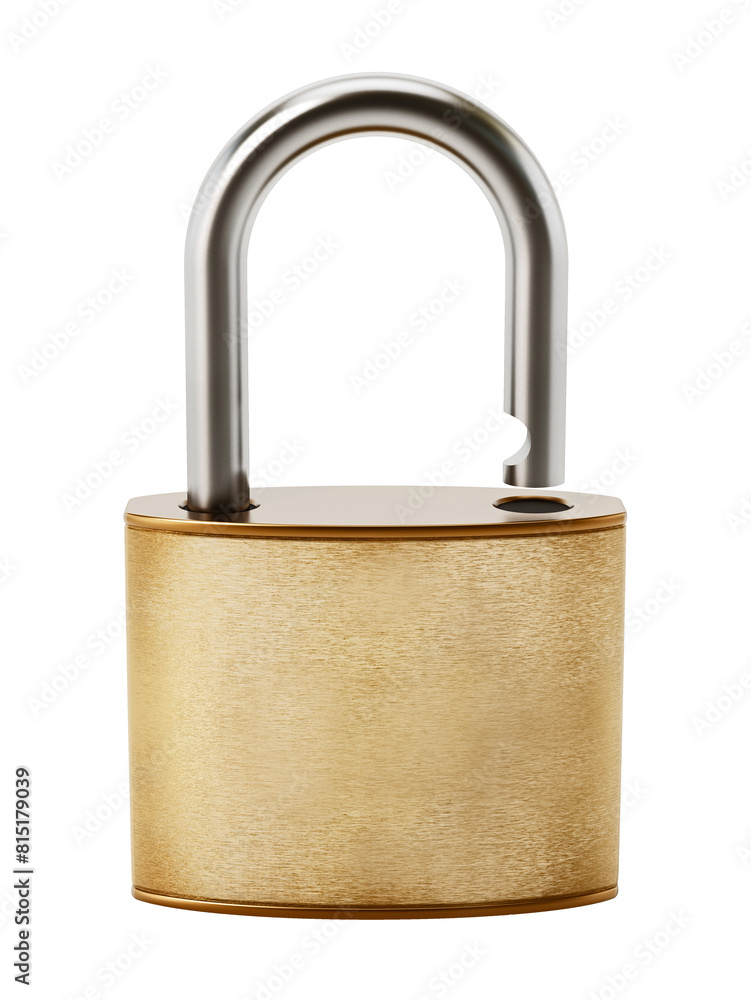 Padlock isolated on transparent background. 3D illustration Padlock isolated on transparent background. 3D illustration