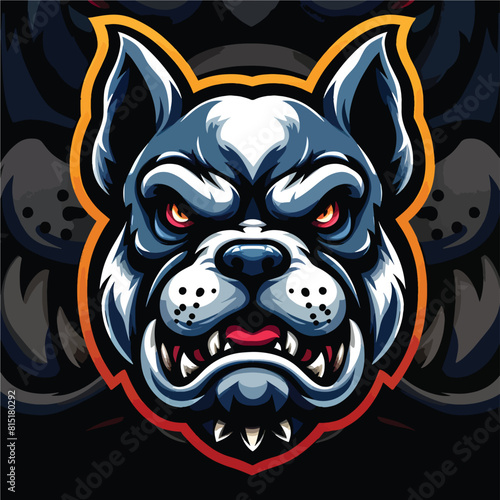 angry pitbull mascott