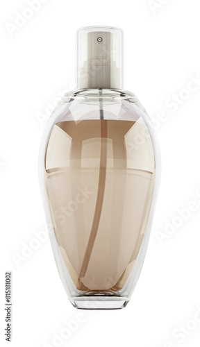 Women's perfume bottle isolated on transparent background. 3D illustration