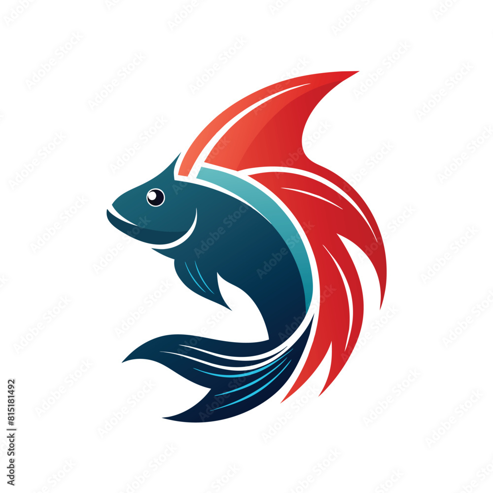 minimalist betta fish logo vector illustration minimalist betta fish logo vector illustration