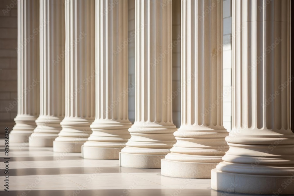 A row of neoclassical columns with ornate capitals and fluted shafts, reminiscent of grand European buildings A row of neoclassical columns with ornate capitals and fluted shafts, reminiscent of grand European buildings