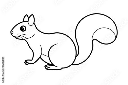 squirrel line art silhouette illustration