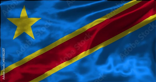 Loop Animation the flag of Democratic Republic of the congo, waving flag 4k animation footage photo