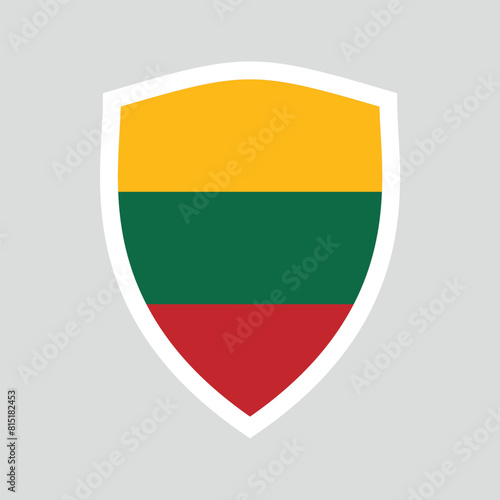 Free Download Lithuania Flag in Shield Shape Frame - GFXLoad
