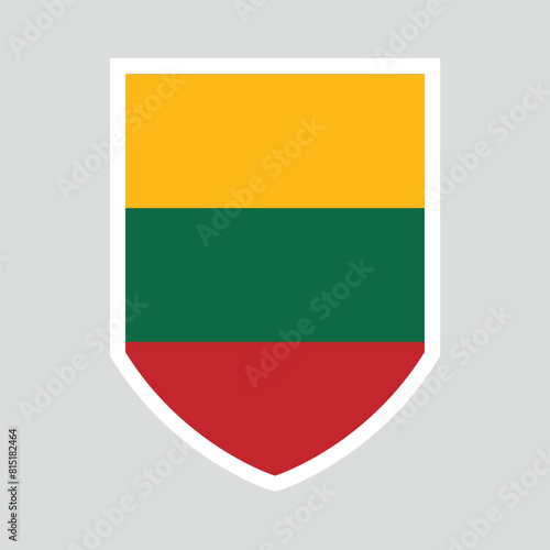 Free Download Lithuania Flag in Shield Shape Frame - GFXLoad