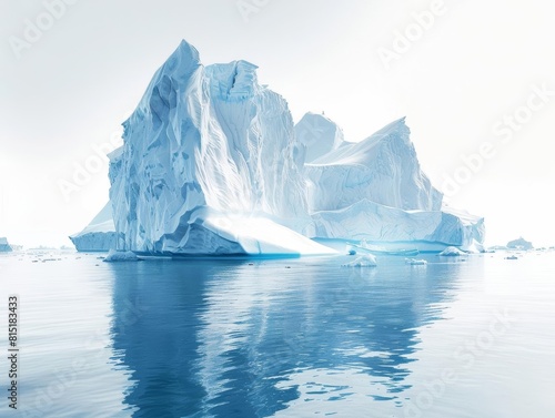 Antarctica Landscape shot of Antarctica s icy terrain and remote beauty, featuring icebergs and the harsh, pristine environment typical of the continent, isolated on white backgrou photo