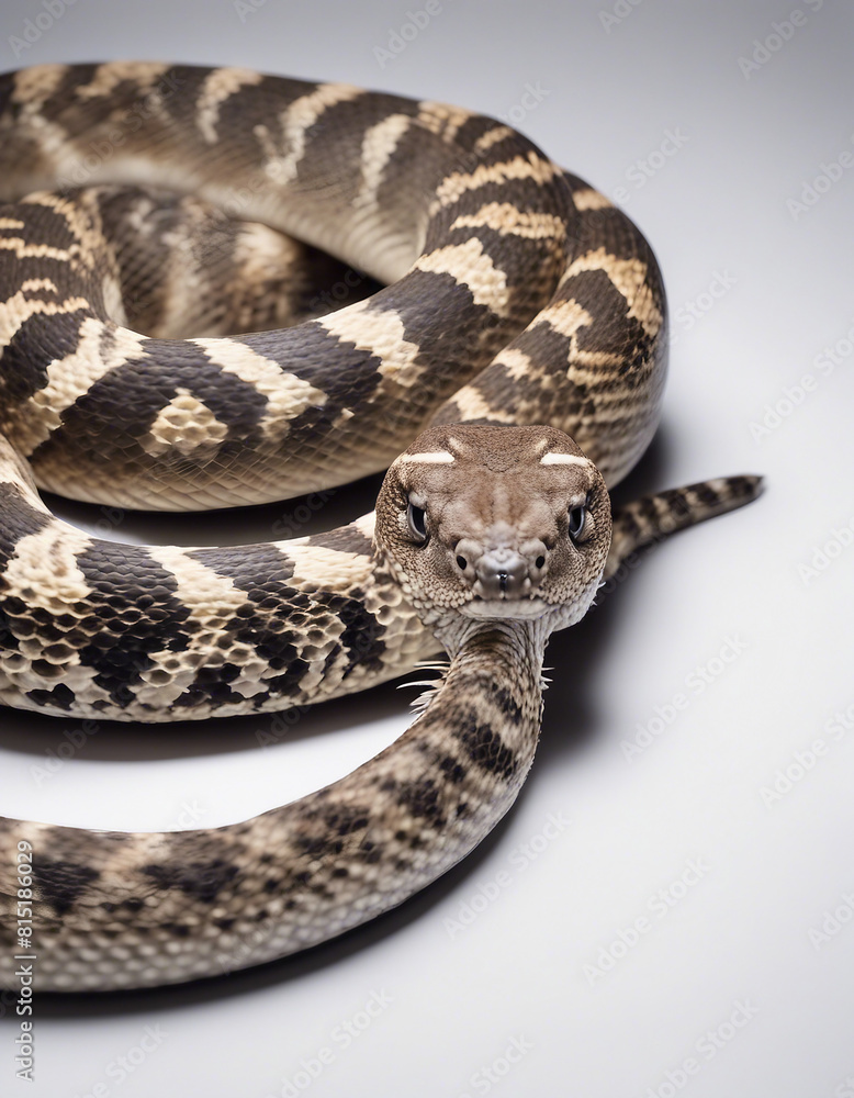 Fototapeta premium rattlesnake, isolated white background 