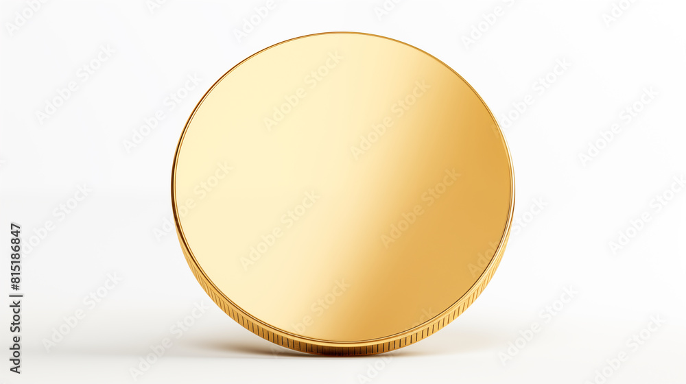 coin 3d , empty coin, Isolated on white