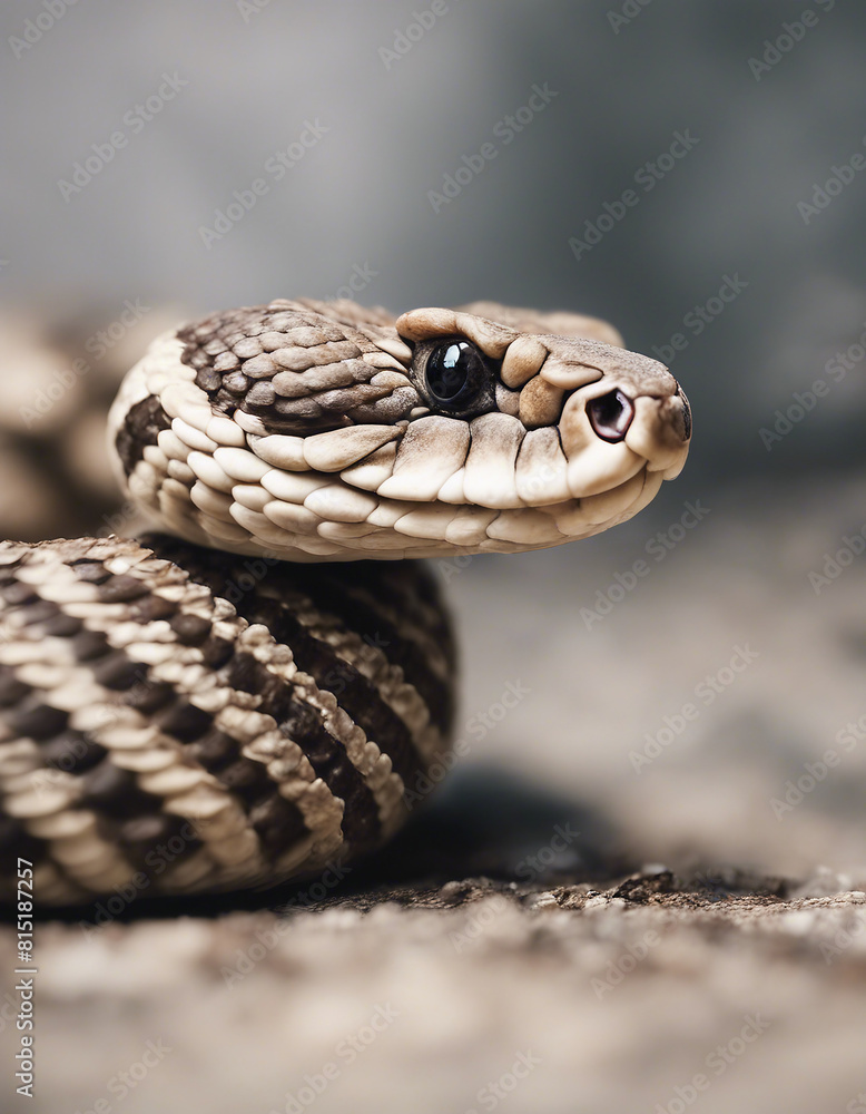 Obraz premium rattlesnake, isolated white background 