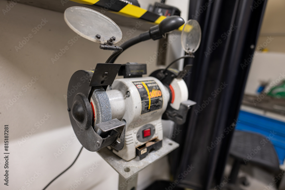 Fototapeta premium Worn disc on a disc sander.