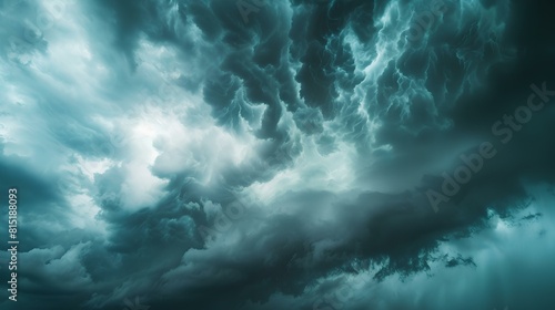 A beautiful and awe-inspiring shot of a stormy sky. The dark clouds are full of energy.