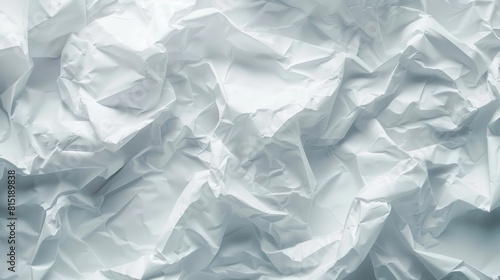 A white paper with a lot of wrinkles and creases. The paper is torn and crumpled, giving it a sense of chaos and disorder