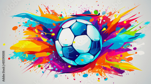 illustration of a colorful soccer ball against white background