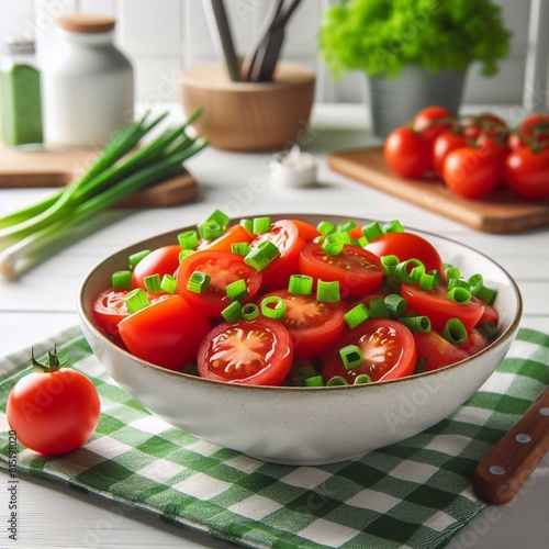 Tomatensalat mit Frühlingszwiebeln
