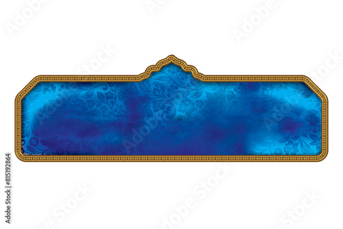 Blue floral title frame traditional style