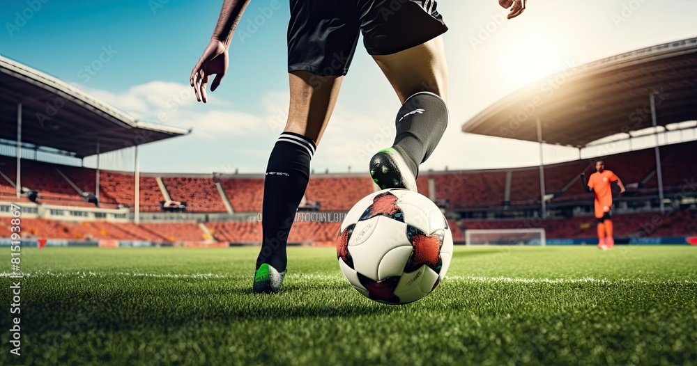 Naklejka premium Football player with ball
