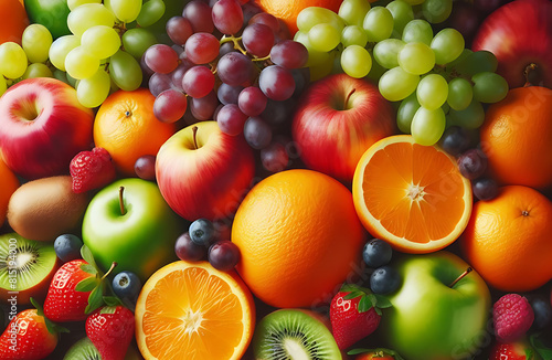 fruits background Generative AI photo with fruits