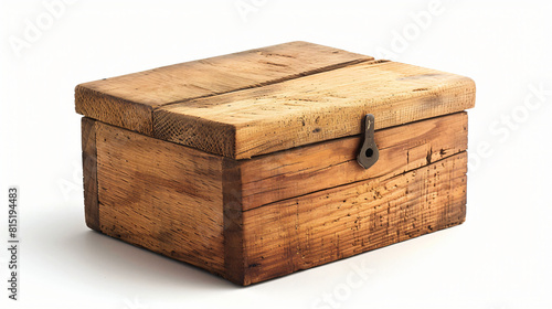 Wood box on a white background © Affia