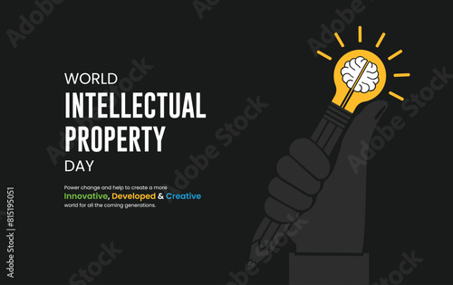 World Intellectual Property Day, World IP Day, banner, poster, social media post, vector illustration, awareness, 30 March, observance, international, typography, web banner, brochure, flyer