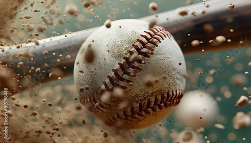 Baseball bat hitting ball freeze frame, showcasing summer olympics sport concept