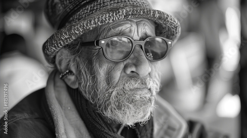 Old Man With Hat and Sunglasses