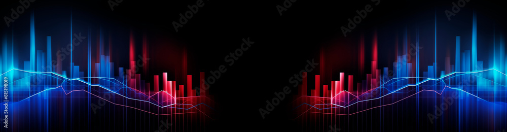 Background with business growth graph, blue and red colors. Abstract image of graphs, geometric shapes, scales of growth and decline. Background for business presentations. Bright stylized background Background with business growth graph, blue and red colors. Abstract image of graphs, geometric shapes, scales of growth and decline. Background for business presentations. Bright stylized background