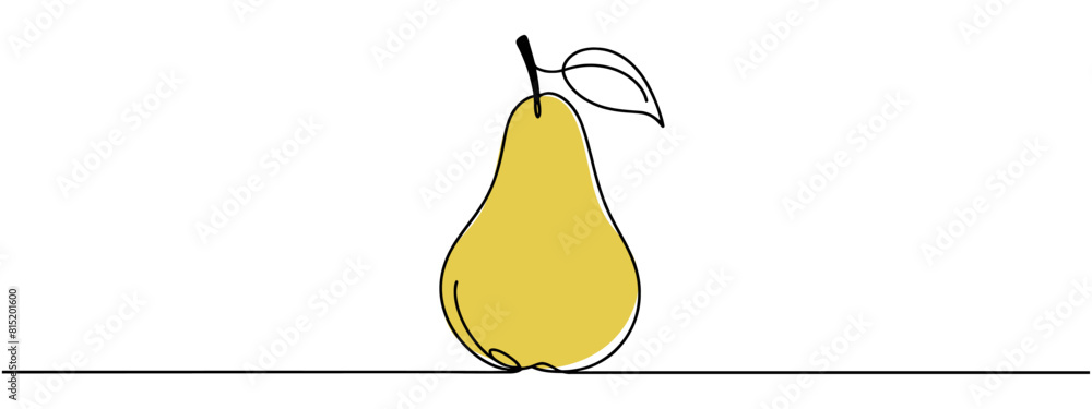 One line pear design. Hand drawn minimalism style vector illustration ...