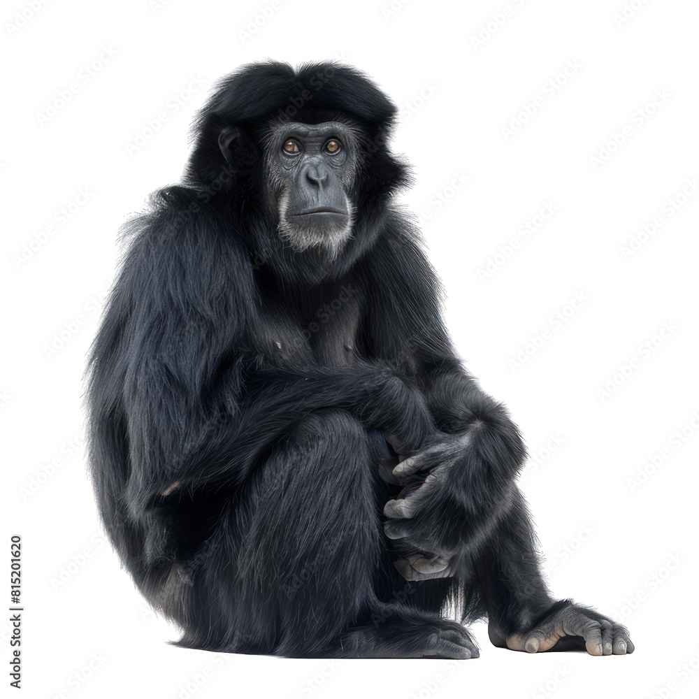 Siamang monkey isolated on white or transparent background Siamang monkey isolated on white or transparent background
