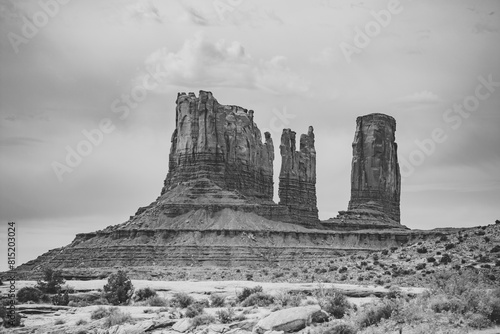 Canyon Monument Black and White