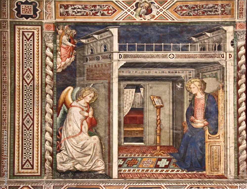 Fototapeta premium Annunciazione; affresco nella chiesa di Santa Maria Novella a Firenze