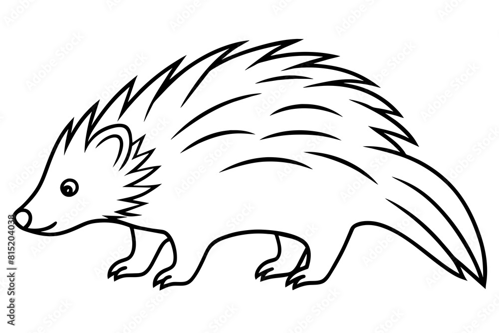 porcupine line art silhouette illustration porcupine line art silhouette illustration