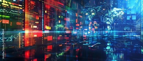 Wallpaper Mural Global network security background. Torontodigital.ca