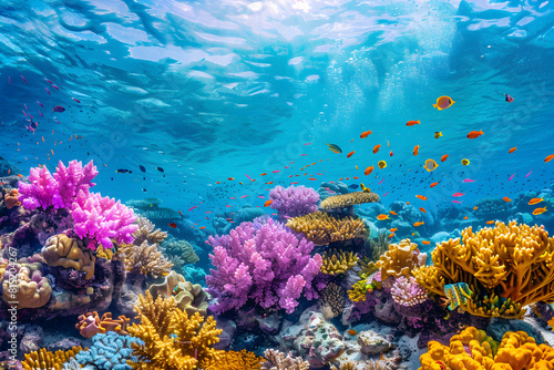 Sunlit Splendor of the Great Barrier Reef: Australia's Colorful Coral Ecosystem © Lela