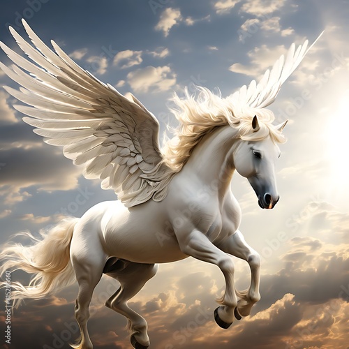 Majestic Unicorn with Flowing White Mane photo