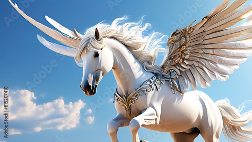 Mystical White Unicorn with Celestial Hair photo