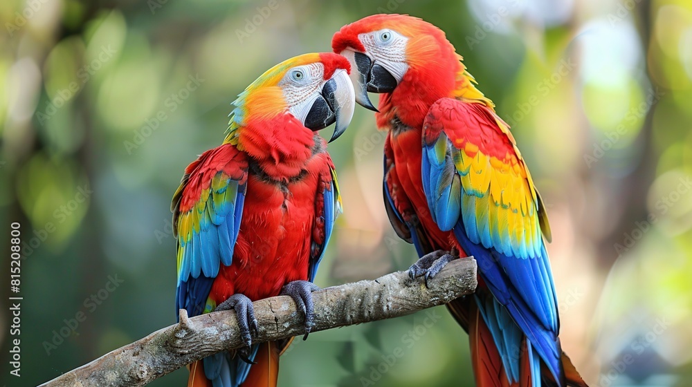 beautiful parrots. popular with fans of feathered exotics . Generative Ai