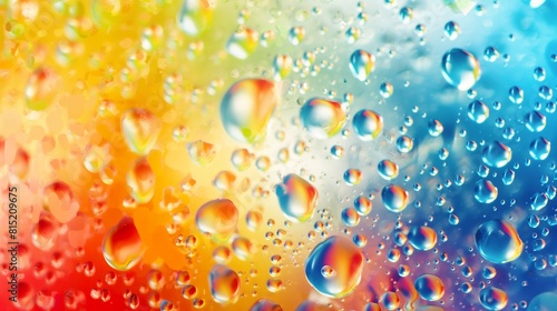 Multi-color background with bubbles and drops