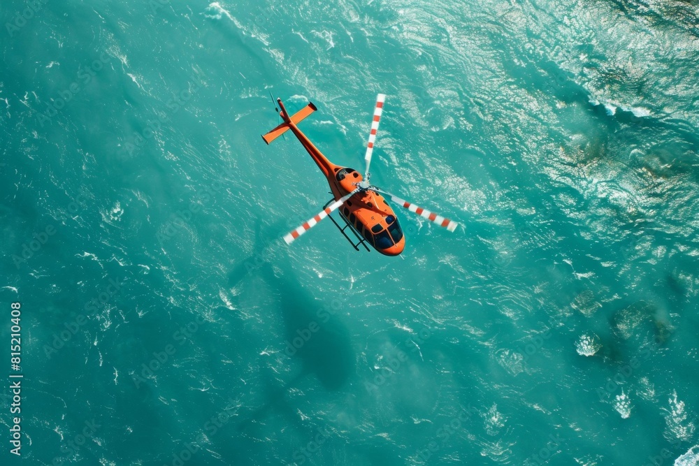 Coast Guard Helicopter on Daytime Ocean Patrol - Search Operations, Nautical Surveillance, Rescue Missions Coast Guard Helicopter on Daytime Ocean Patrol - Search Operations, Nautical Surveillance, Rescue Missions