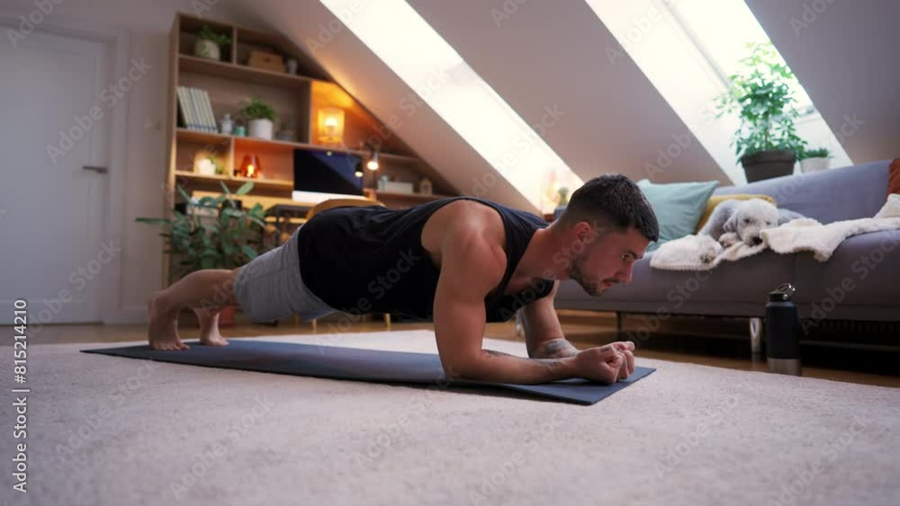 Young man workout at home Young man workout at home