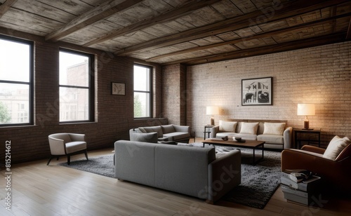 Exposed Brick Loft with Vintage Accents