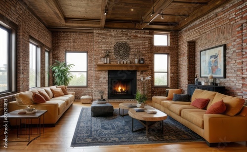 Wallpaper Mural Exposed Brick Loft with Vintage Accents Torontodigital.ca