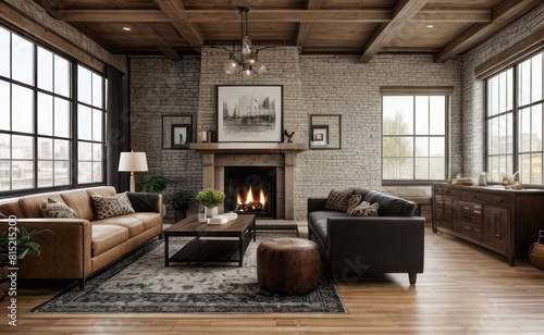 Exposed Brick Loft with Vintage Accents