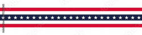 Stars and stripes Ribbon American Flag Background. USA Celebration banner background with Flag of America Decoration for 4th of July Independence Day, Presidents Day, Labor Day. Vector Illustration