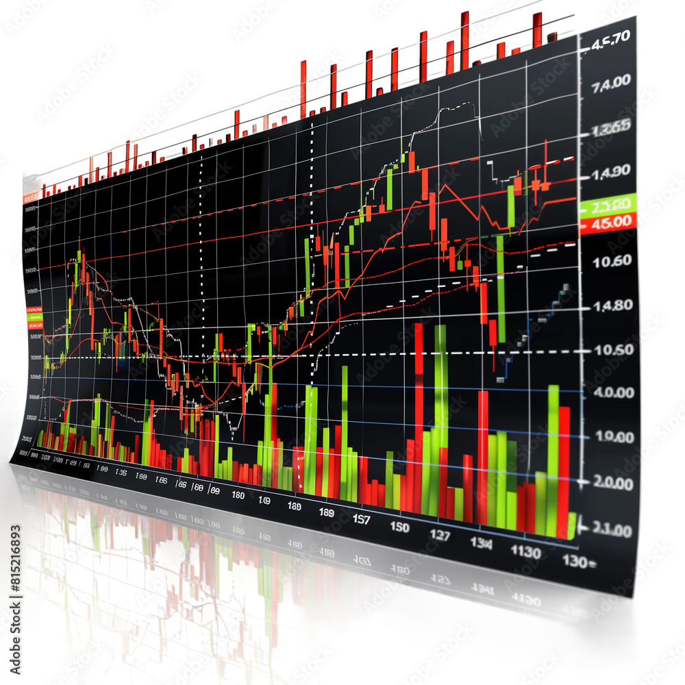 stock market chart isolated on transparent background Stock ...